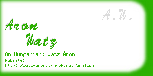 aron watz business card